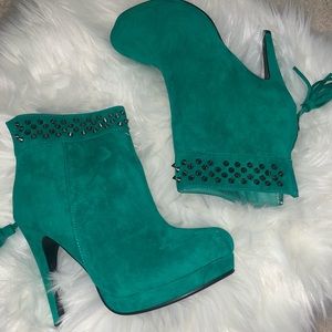 Turquoise Ankle Booties